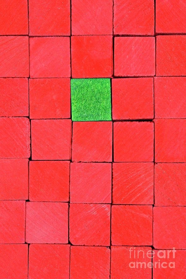 Cube Photograph - Red handicraft cubes by George Atsametakis