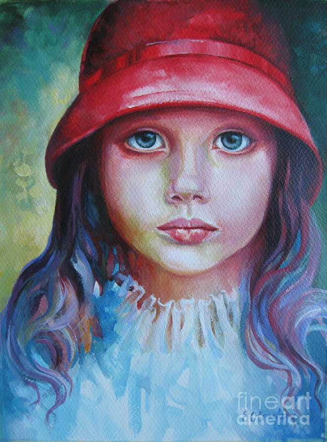 Red hat Painting by Elena Oleniuc