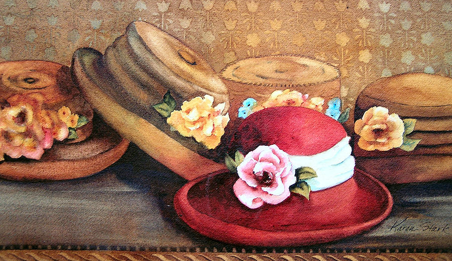 Red Hat Painting by Karen Stark