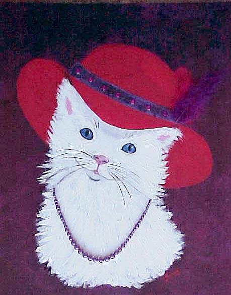 Red Hat Society Lady Painting by Susan Ferrell