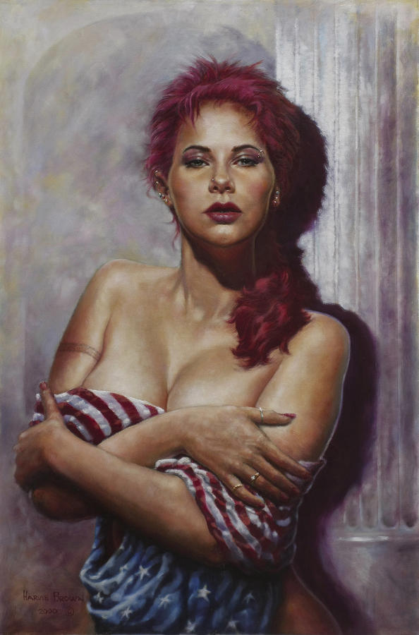 Red Head Painting by Harvie Brown