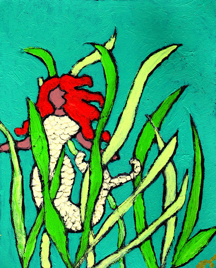 Red Head Mermaid Painting by Wayne Potrafka