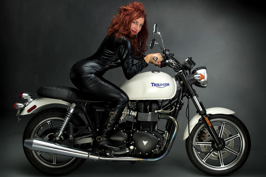 Girl on triumph motorcycle online