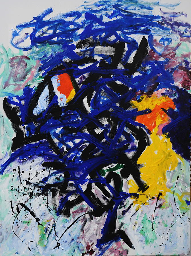 Abstract Paintings Painting - Red-headed Bluesprecher by Wayne Salvatore Abstract Paintings Painting - Red-headed Bluesprecher by Wayne Salvatore
