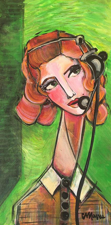 Red Headed Operator Painting by Laurie Maves ART