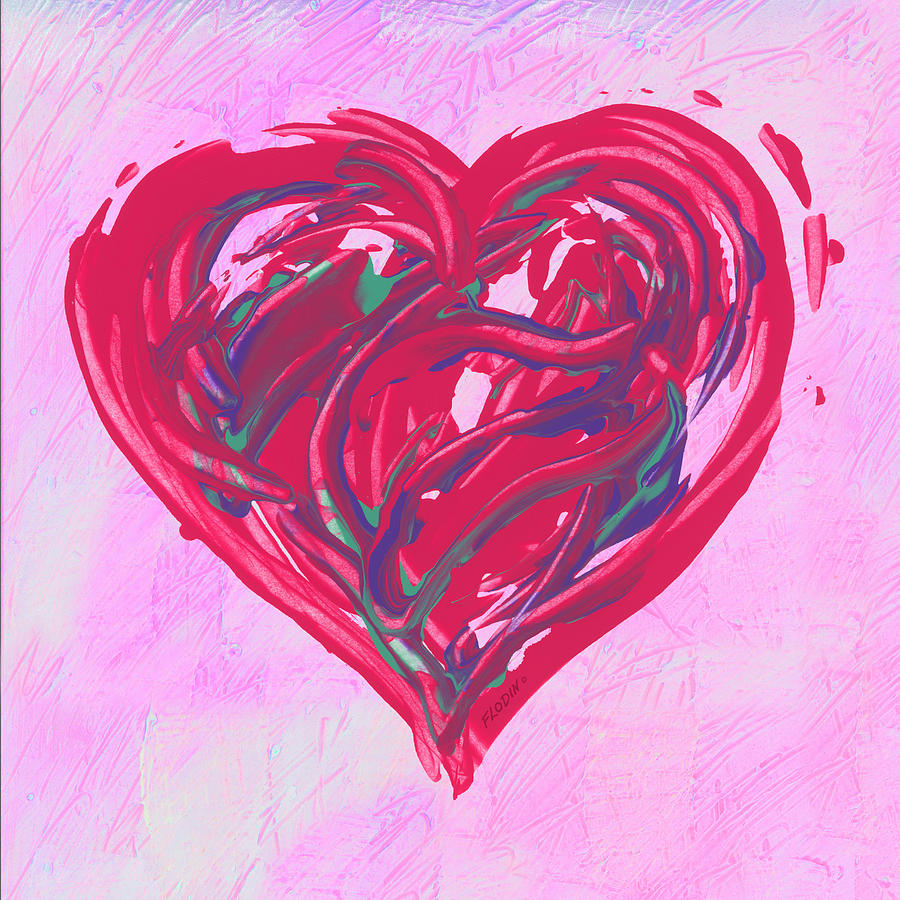 Red Heart, Acrylic Painting - My Heart Is Yours Painting by Mick Flodin -  Fine Art America