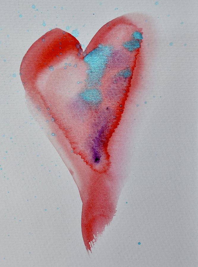 Red Heart Painting by Beverley Harper Tinsley