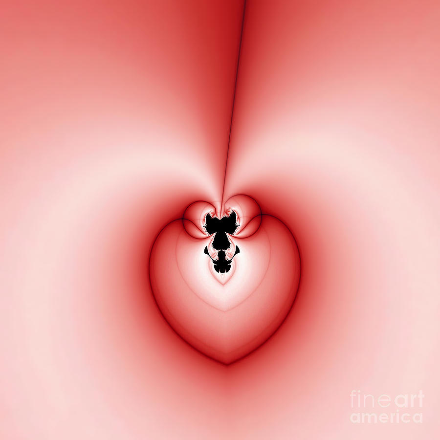Red Heart from the Deep Felt Softness Digital Art by Wernher Krutein