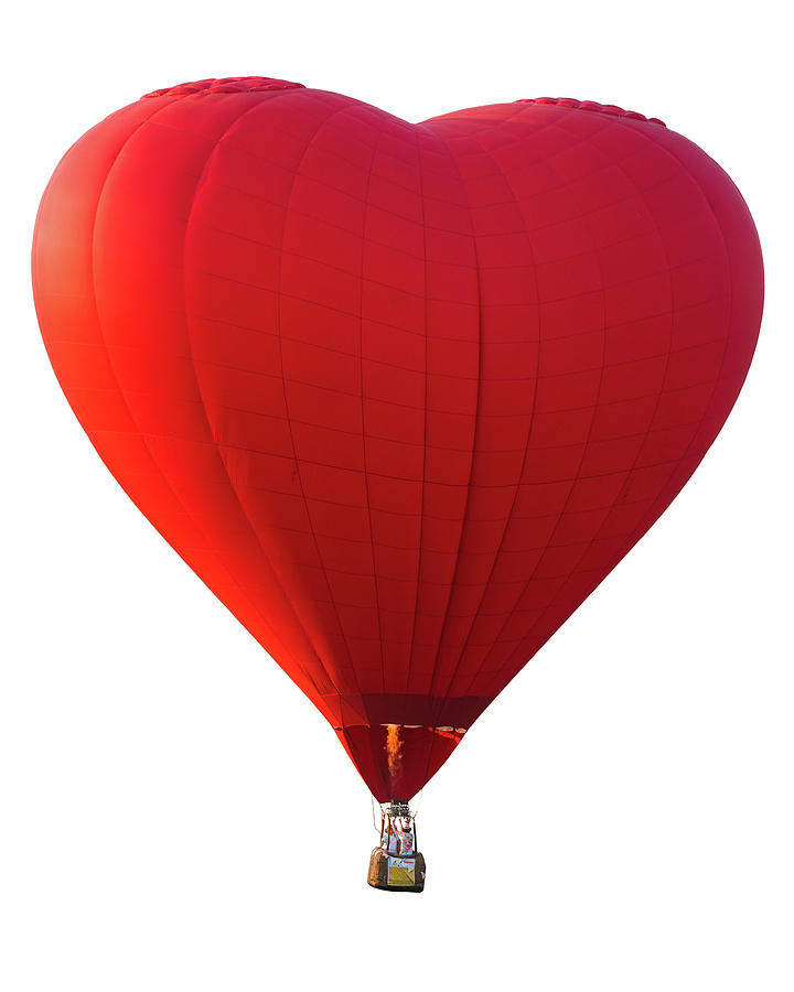 Red heart hot air balloon Photograph by Anek Suwannaphoom