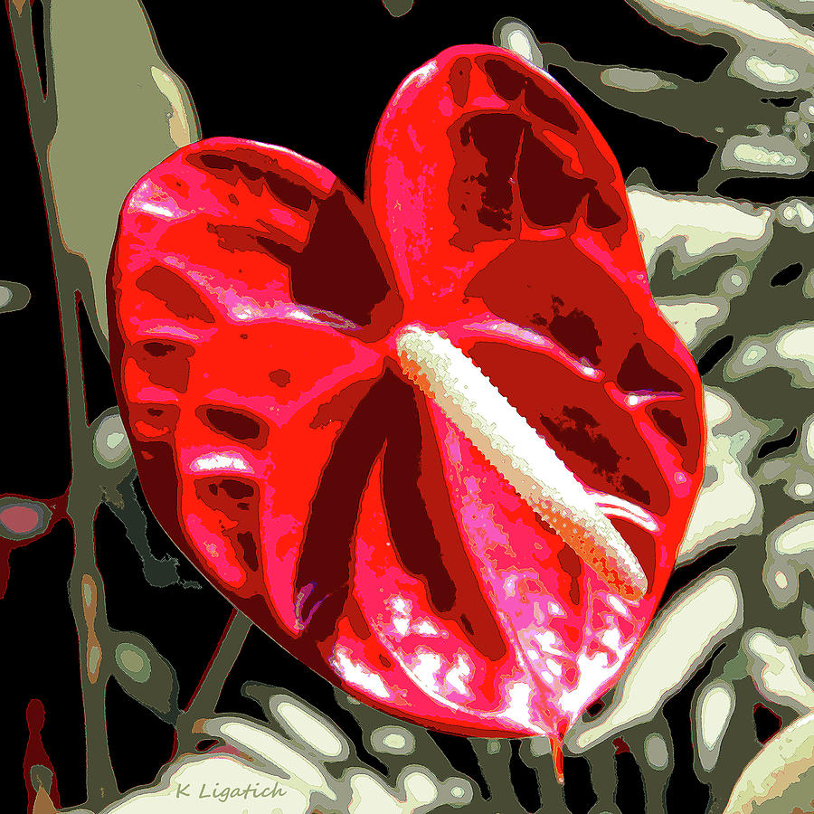 Red Heart Digital Art by Kerri Ligatich