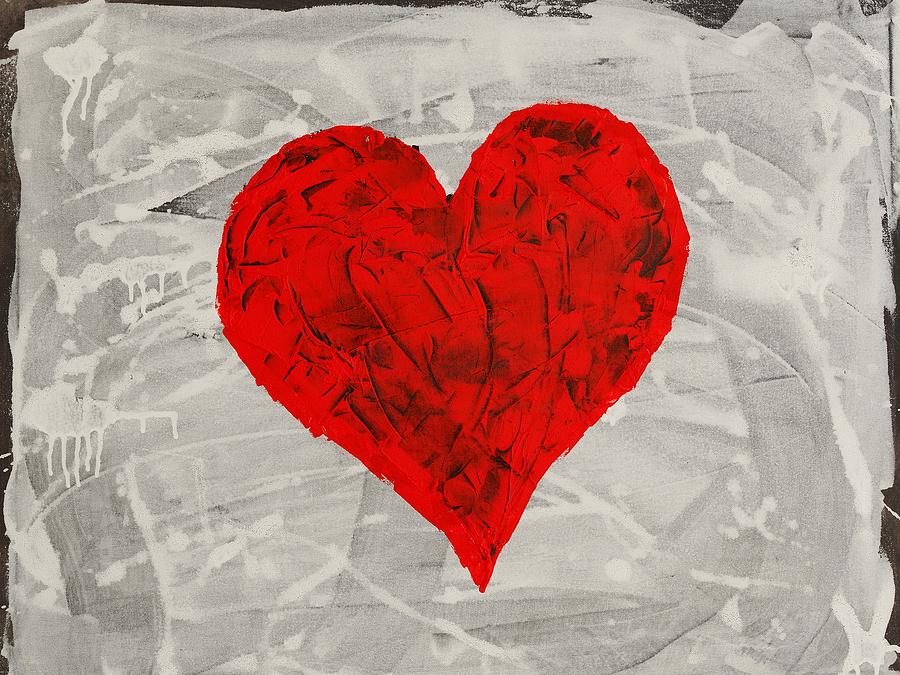 Bright Red Heart Wall Art