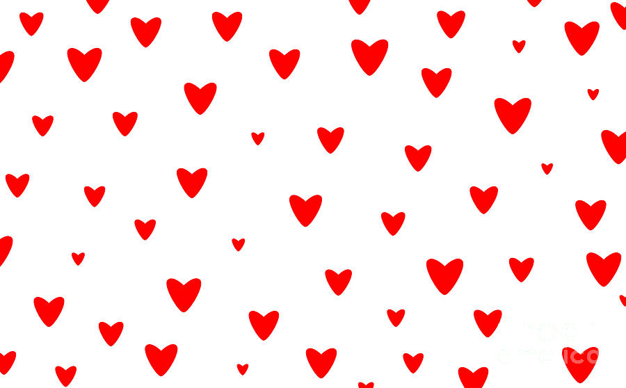Red Hearts Background Digital Art by Bigalbaloo Stock - Pixels