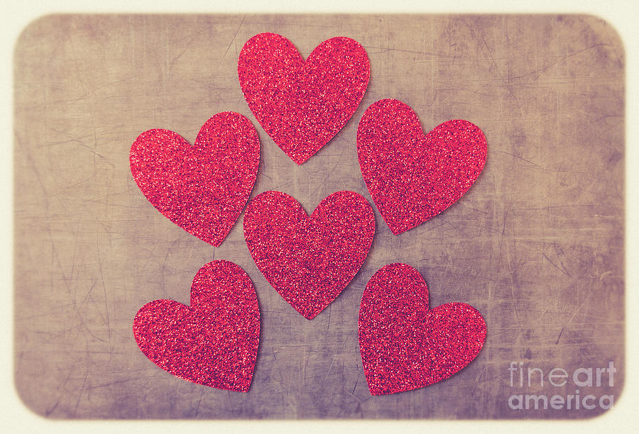 Red Hearts #retro Photograph by Andrea Anderegg