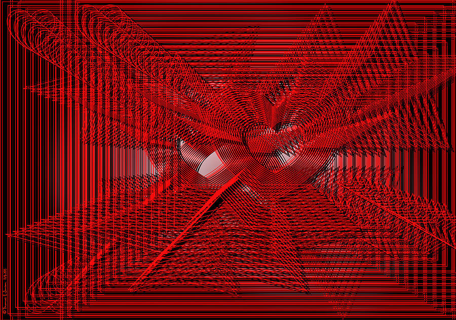 Red Heartwires Digital Art by ThomasE Jensen