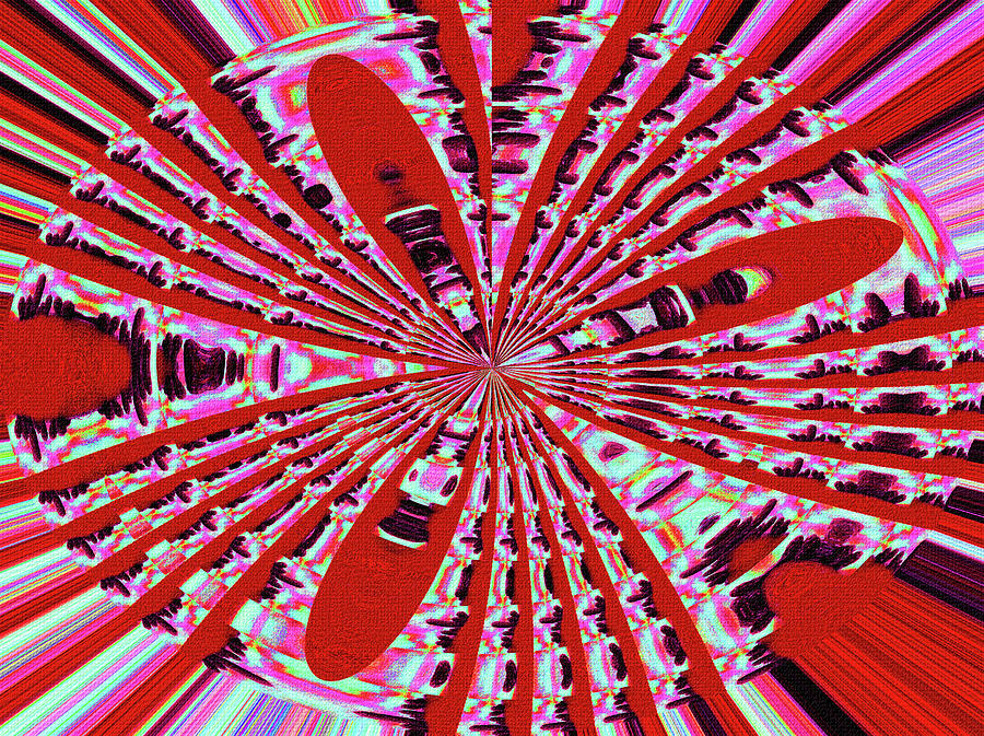 Red Heavy Screen Abstract Digital Art by Tom Janca