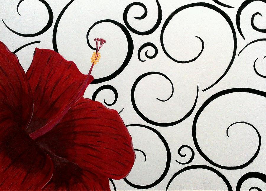 Red Hibiscus  Painting by Lkb Art And Photography