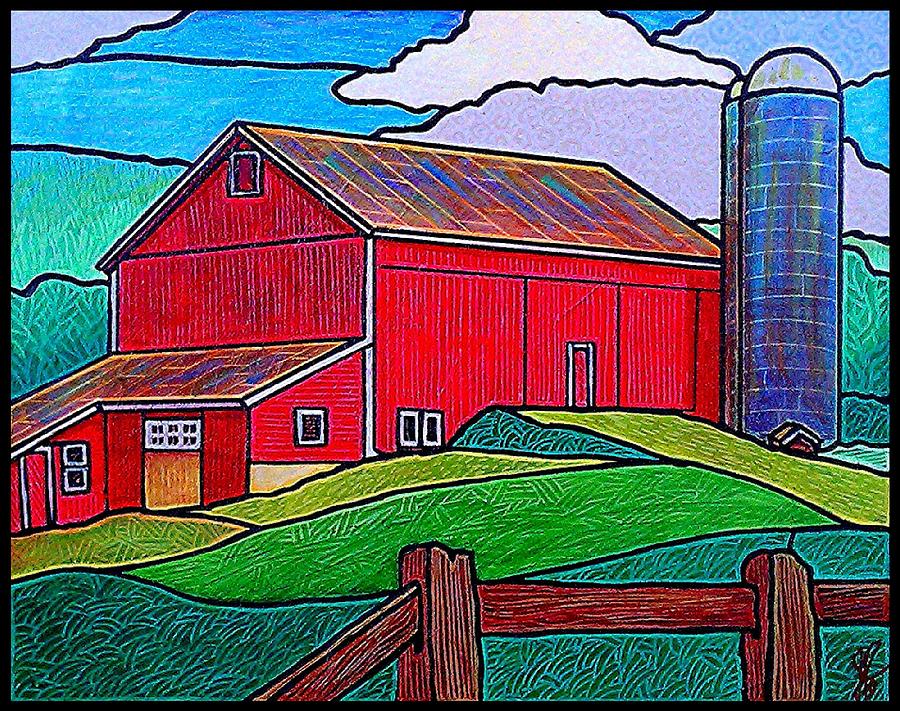 Red Highland County Barn Painting by Jim Harris