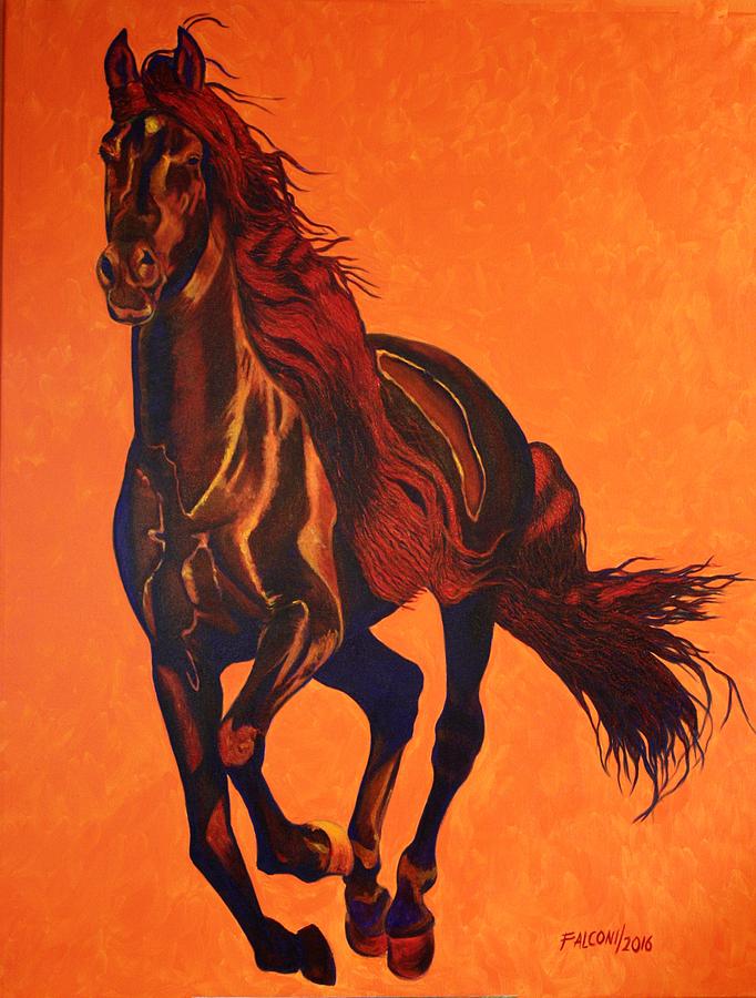 red horses painting