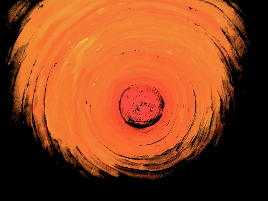 Unique Digital Art - Red hot black hole by Christopher Rowlands