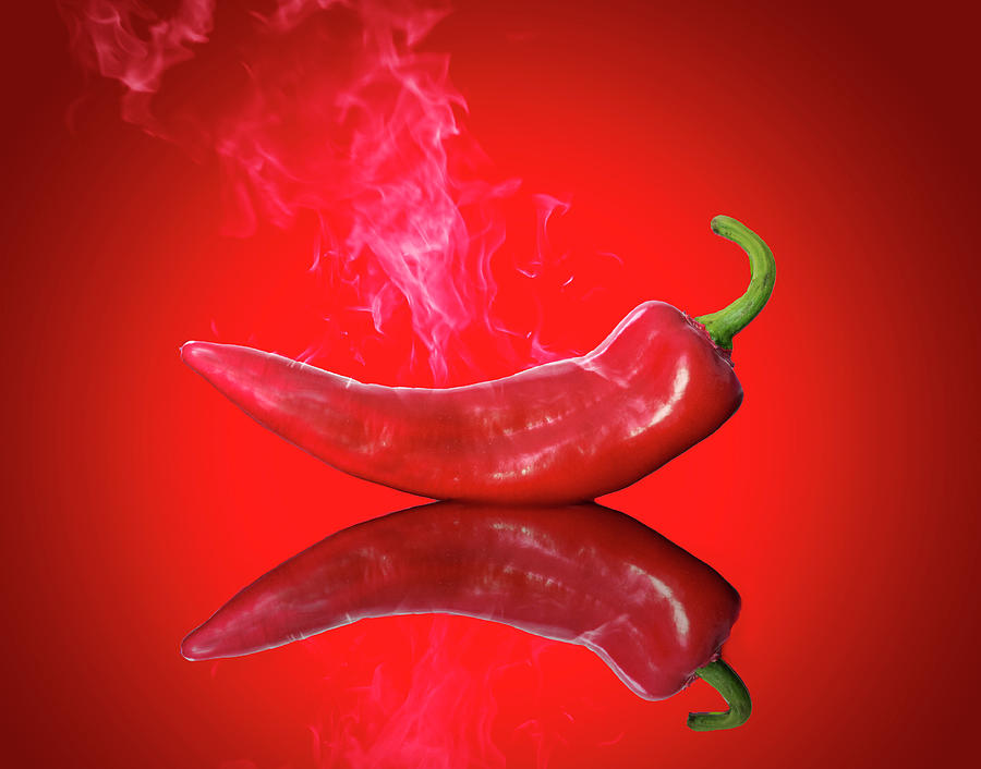 Red Hot Chili Pepper Digital Art by Eleanor Bortnick