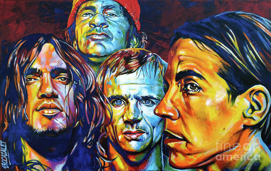 Red Hot Chili Peppers Painting by Christian CAZALET Fine Art America