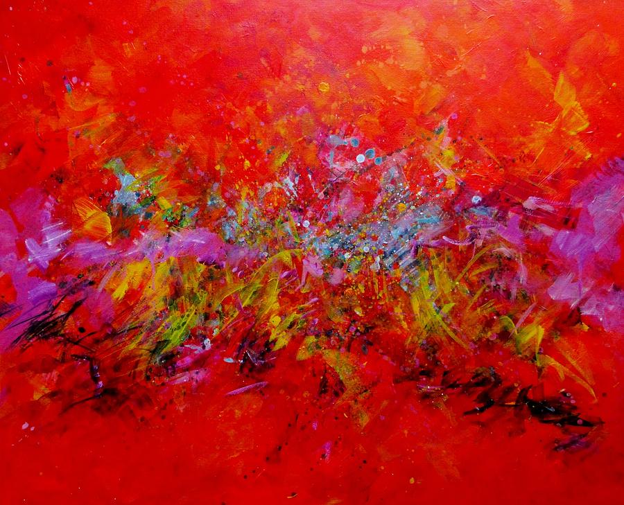 Red Hot Go Running Again Painting by Carol Suzanne Niebuhr