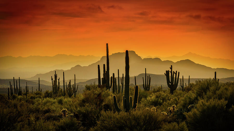 Red Hot Mountain Sunset  Photograph by Saija Lehtonen