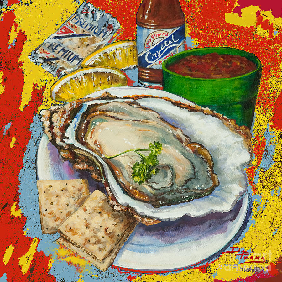 New Orleans Painting - Red Hot Oyster by Dianne Parks