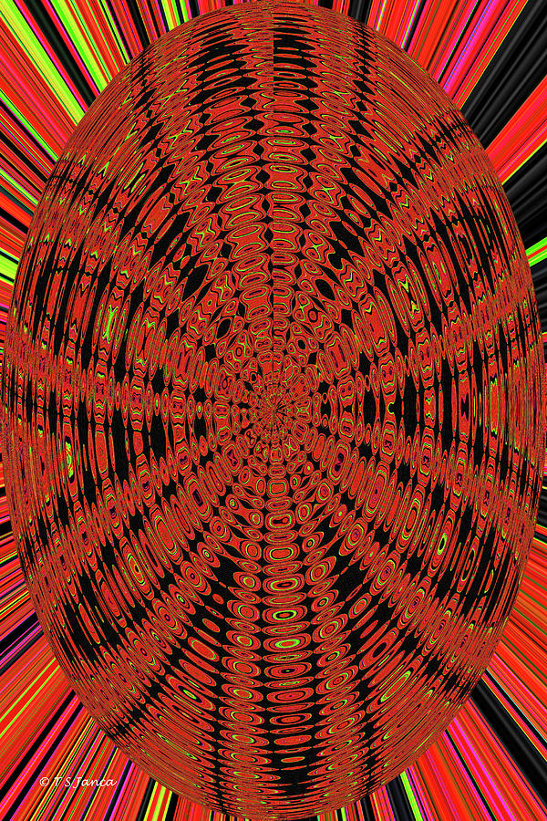 Red Hot Pokers Oval Digital Art by Tom Janca
