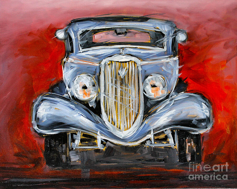 Red Hot Rod Painting by Alan Metzger
