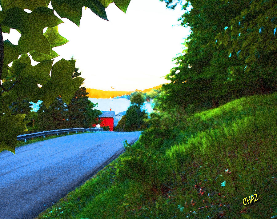 Red House By The Lake Painting