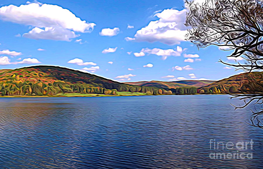 Red House Lake Allegany State Park Expressionistic Effect Photograph by Rose Santuci-Sofranko