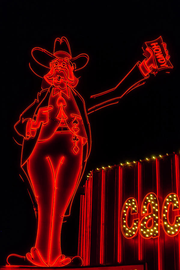 Red Howdy Neon Sign Photograph by Garry Gay