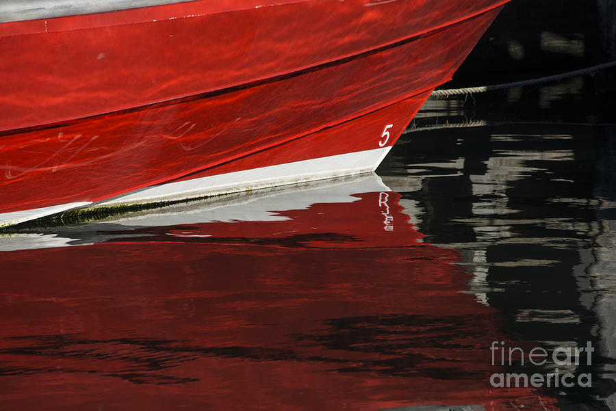 Red Hull Reflection Photograph by Bob Phillips