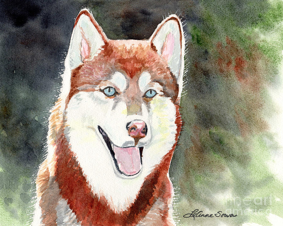 Red Husky Painting by LeAnne Sowa