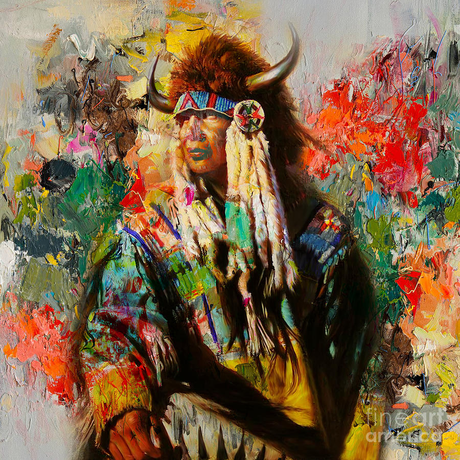 Red Indian Warriors Painting by Gull G