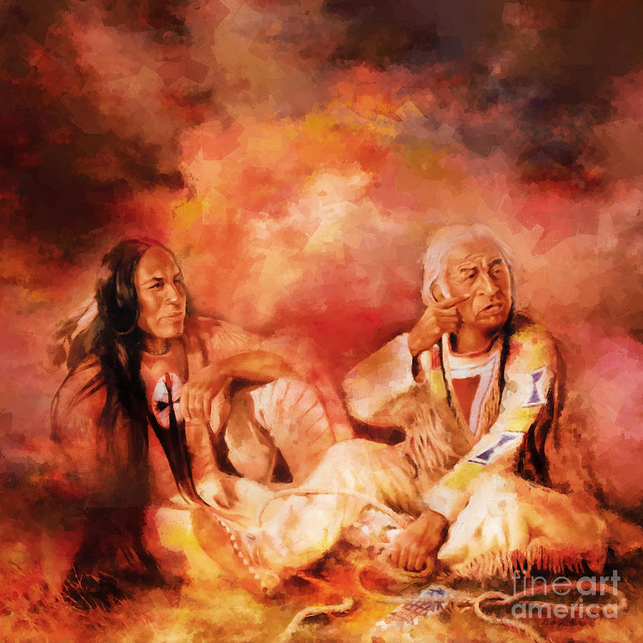 Red Indians art 5610 Painting by Gull G