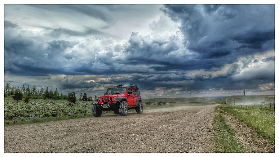 Red Jeep Ride Photograph