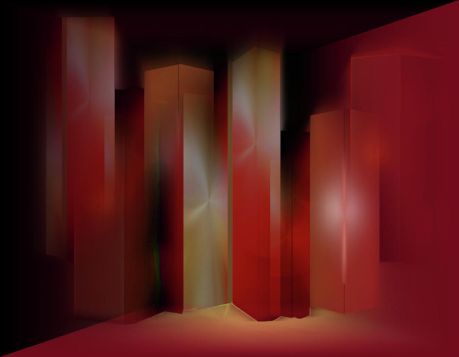 Abstract Digital Art - Red by John Krakora