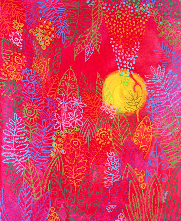 Red Jungle Passionate Sun Painting by Jennifer Baird Red Jungle Passionate Sun Painting by Jennifer Baird