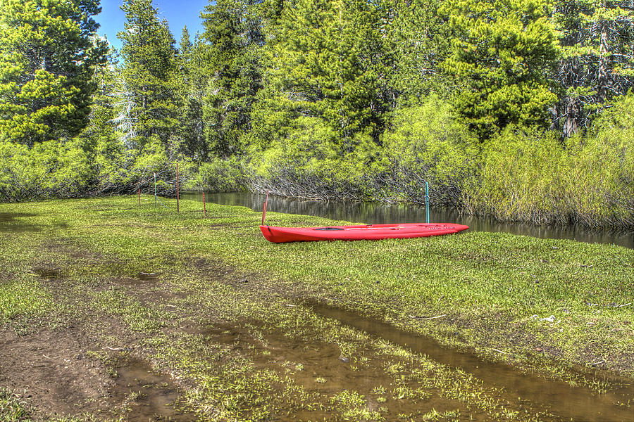 Red Kayak Photograph by SC Heffner