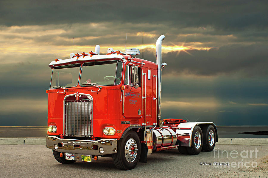 Truck Photograph - Red Kenworth Cabover by Randy Harris