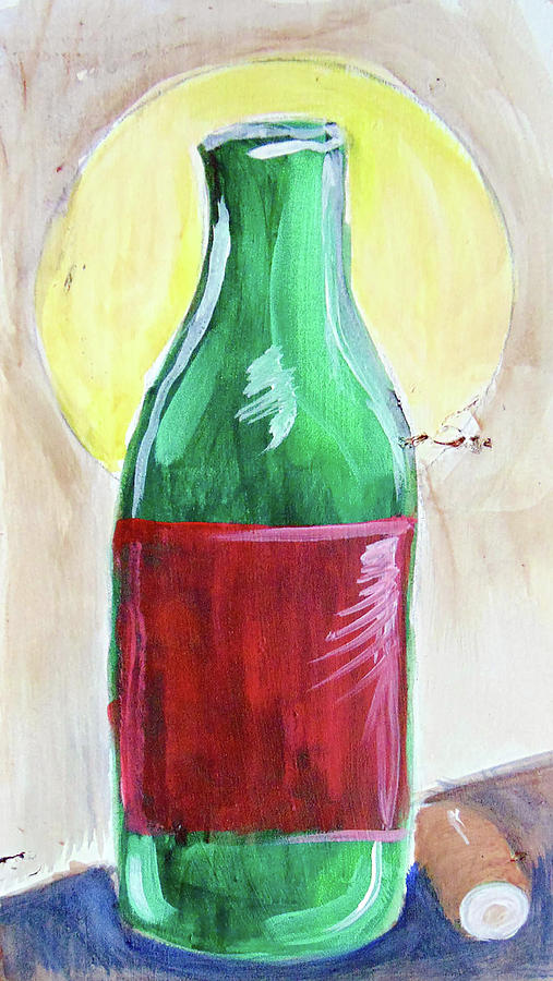 Red Lable Wine Painting by Loretta Nash