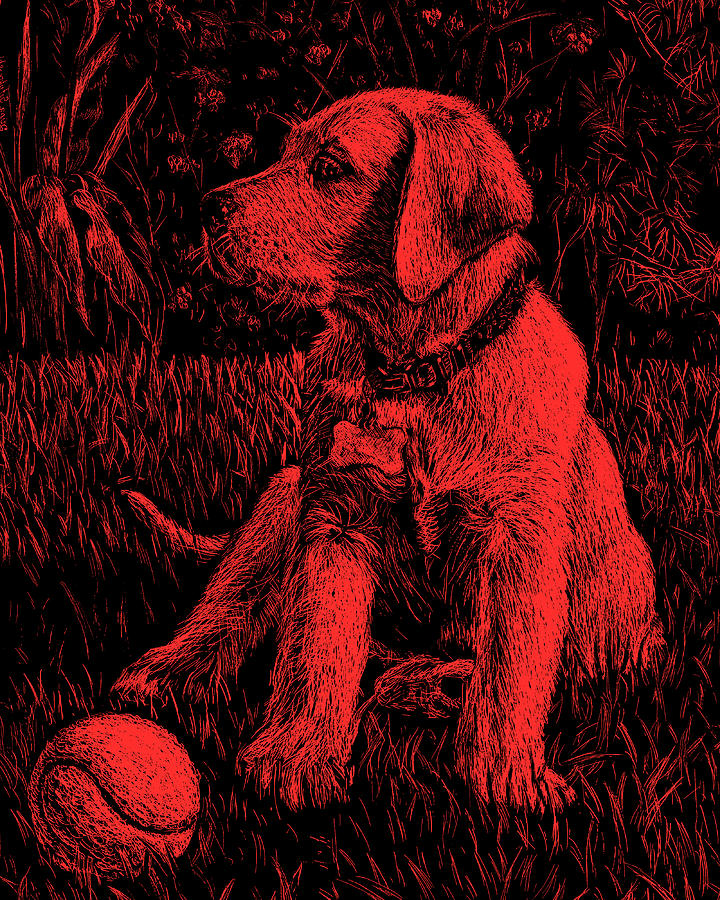 Red Labrador Puppy Dog Painting by Irina Sztukowski