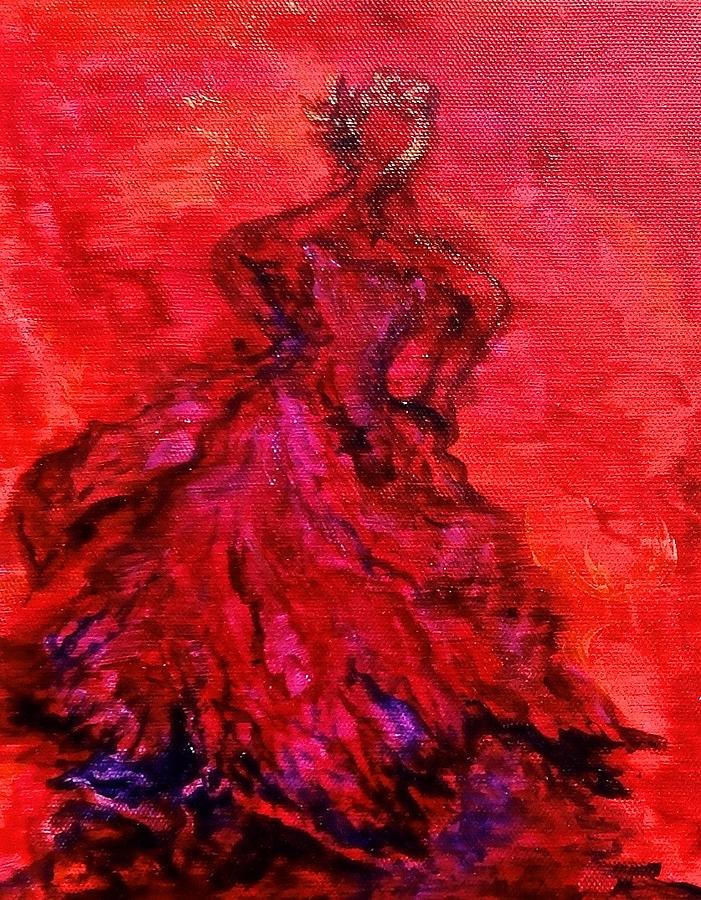 Red Lady Painting by Michelle Pier