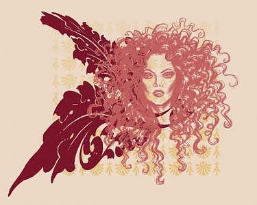 Fashion Illustration Digital Art - Red by Lara Wolf Fashion Illustration Digital Art - Red by Lara Wolf