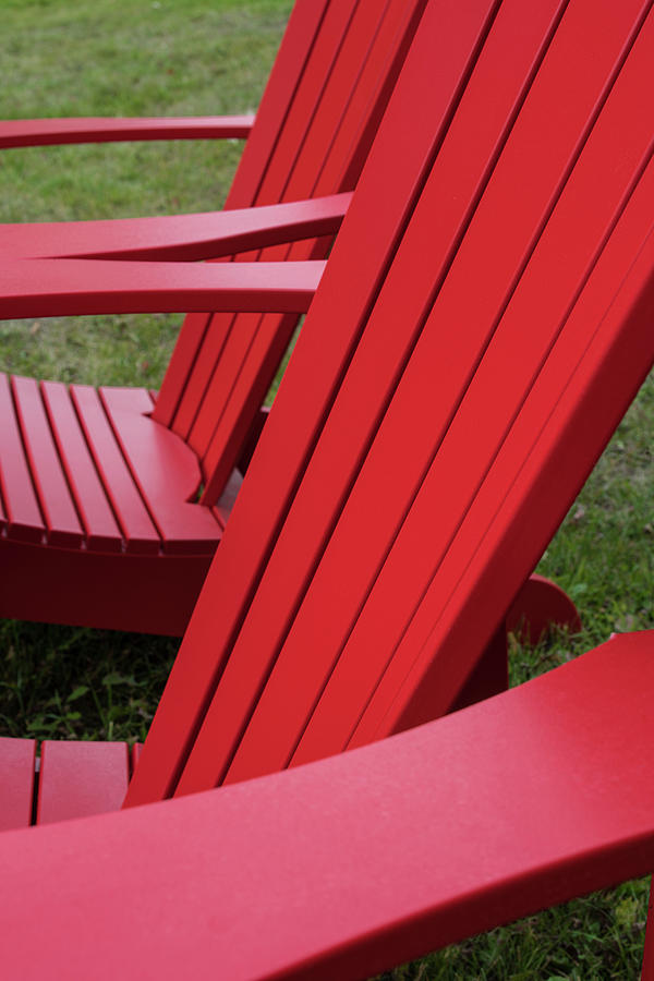 Red Lawn Chair Photograph