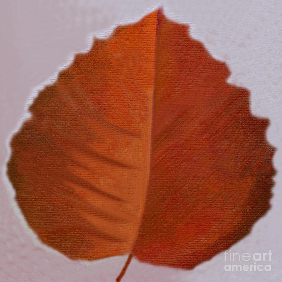 Red Leaf In Fall Digital Art by Helena Tiainen