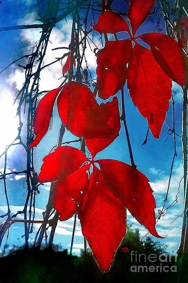 Red Leaves  Painting by Angie Braun