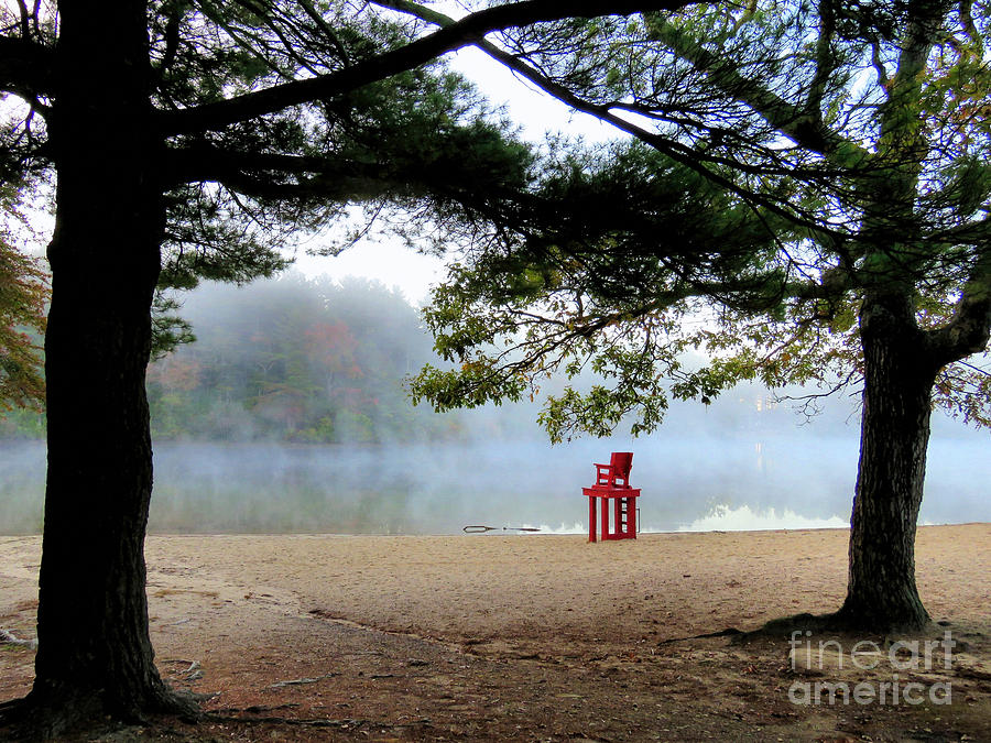 Red Lifeguard Chair  Photograph by Janice Drew